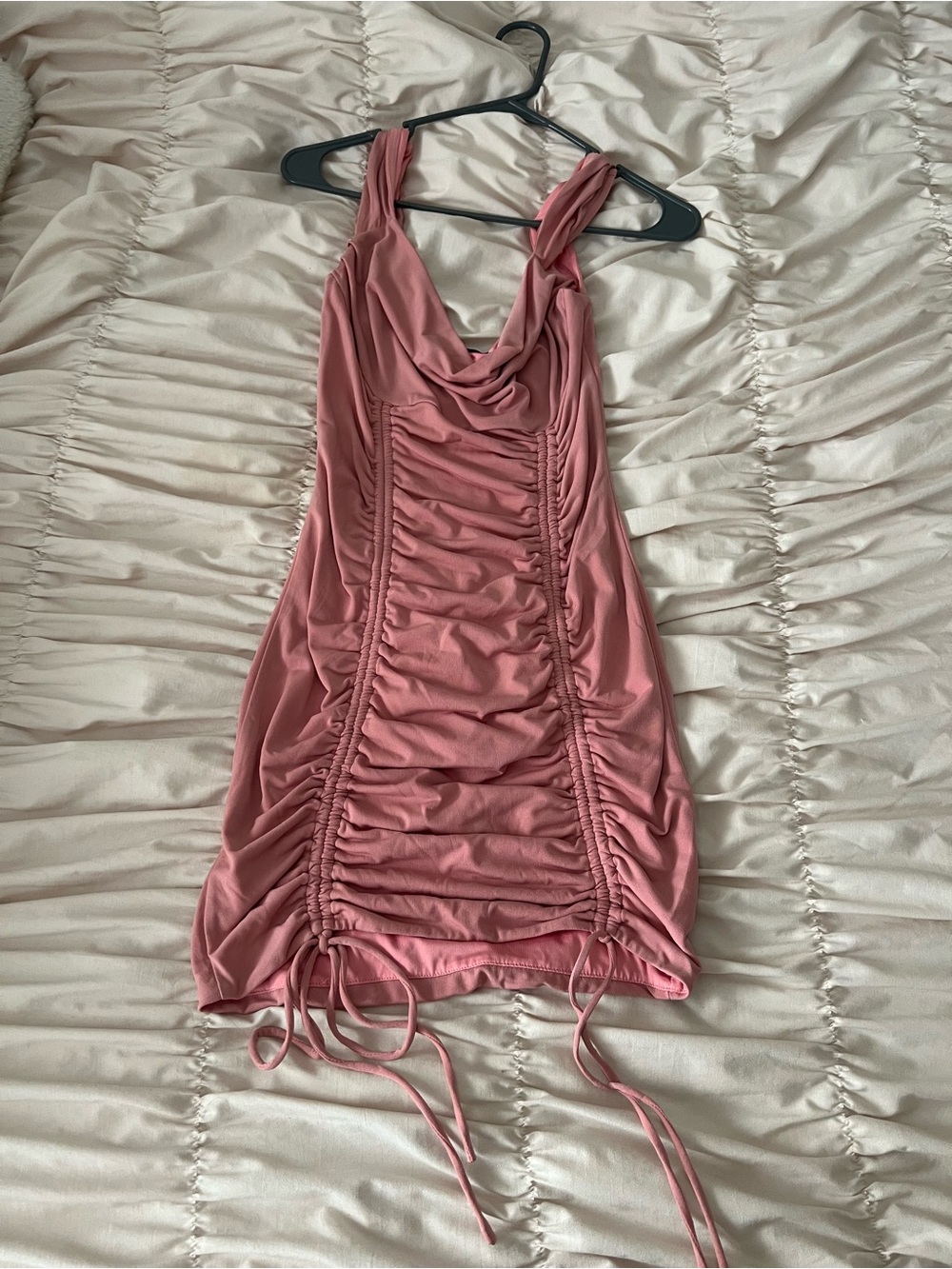 Tiger mist Ruched Cowl Neck Women’s Dress in Dusty Rose